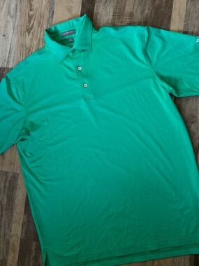 Peter Millar Summer Comfort Performance Men’s Bright Green Golf Polo Shirt Med